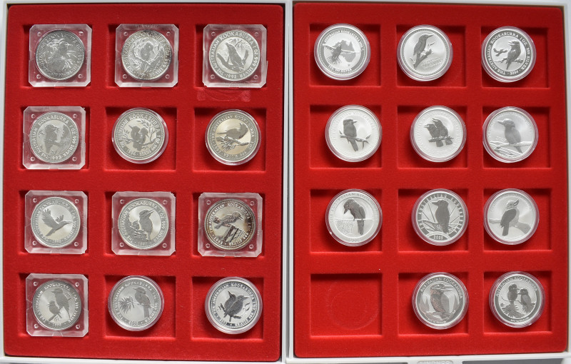 Australien: Kookaburra: 23 x 1 OZ Kookaburra der Jahrgänge 1990 - 2013. Lediglic...