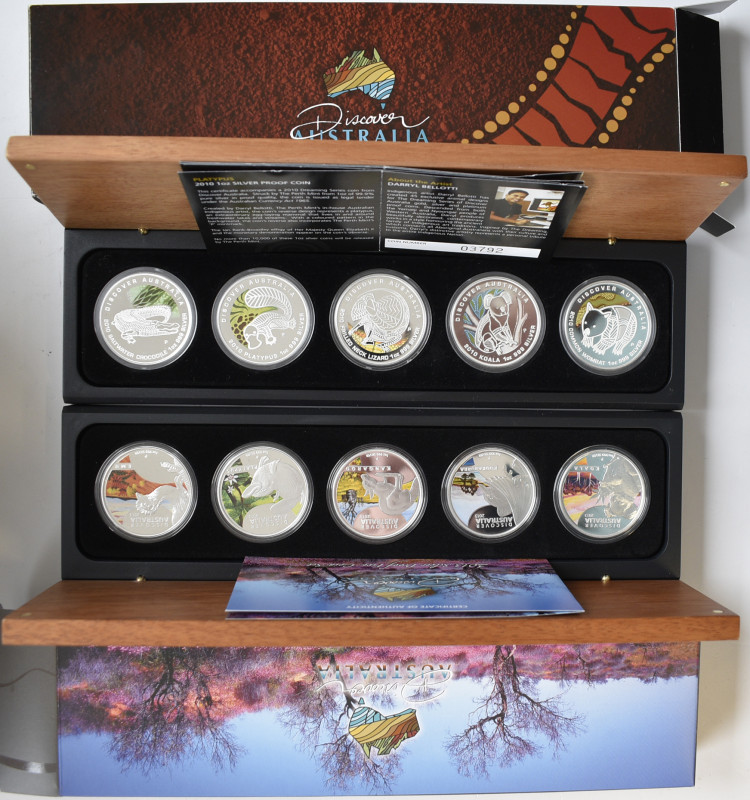 Australien: Discover Austalia: 2 Sets mit je 5 Münzen (OZ) der Serie aus den Jah...