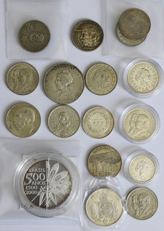 Brasilien: Lot Brasilien mit 17 Münzen 1856 - 2000, von ss-pp.
 [differenzbeste...