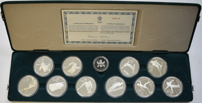Kanada: Olympische Spiele Calgary 1988: 10 x 20 Dollars Gedenkmünzen 1985-1987, ...