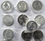 Großbritannien: Kleines Lot mit 10 Münzen zu je 5 Pounds / 2 OZ 999/1000 Silber.
 [differenzbesteuert]