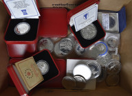 Großbritannien: Gibraltar + Isle of Man: Umfangreiche Sammlung an Doppel-Währungs-Münzen (Pfund/ECU) aus den 1990er. Dabei z.B. 8 x 10€ Insel Man, 20 ...