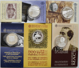Rumänien: Nettes Lot mit 5 Münzen aus Rumänien in höchster Qualität polierte Platte, dabei: 5 Lei 2006 Kirche Ieud Deal (KM# 212), 10 Lei 2007 Ölindus...