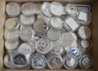 Russland: Umfangreiche Sammlung Münzen aus Russland / UdSSR. Ca. 1,7 kg (Brutto, mit Kapseln) an Silbermünzen, mit einigen seltenen Ausgaben der 3 Rub...