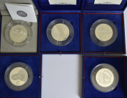 Frankreich: Lot großformatiger Euromünzen (3 x 20 Euro und 2 x 50 Euro) in der Größe von je 5 OZ. Teils seltene Ausgaben mit sehr geringen Auflagen: 2...