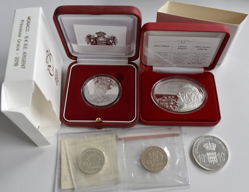 Monaco: Albert II. 2005-,: Kleines Lot diverse Münzen mit Motiv Grace Kelly, dab...
