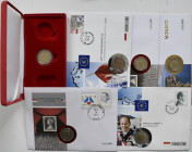 Monaco: Kleines Lot 5 Numisbriefe und eine weitere Gedenkmünze in Etui aus dem Kleinstaat. Dabei 2 x Lucien (2012), 1 x UNO (2013) sowie 2 Umlaufmünze...