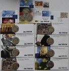San Marino: Kleines Lot 9 Numisbriefe mit insg. 11 Münzen, dabei: 2005 Galilei, 2008 Dialog, 2011 Vasari, 2013 Pinturicchio (2x), 2014 Bramante, 2014 ...