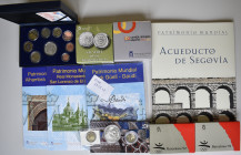 Spanien: Kleines Lot mit Euromünzen aus Spanien, dabei 2 Euros, 10 Euros, ein KMS und 2 x 2000 PTAS.
 [differenzbesteuert]