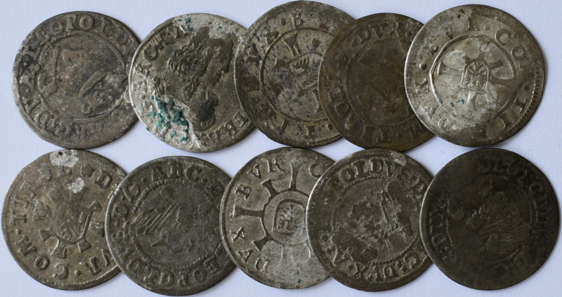 Haus Habsburg: Haus Habsburg: Lot 10 x 1 Kreuzer, schön-sehr schön, sehr schön....
