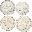Württemberg: Lot 4 Stück, dabei: 1 Gulden 1843 (s-ss), Zwey Gulden 1846 (ex Henkle, fast ss), Vereinstaler 1862 (ss) und Siegestaler 1871 (ss).
 [dif...