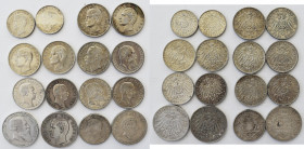 Umlaufmünzen 2 Mark bis 5 Mark: Lot diverse Münzen aus dem Kaiserreich, 2er (2), 3er (10), 5er (2). Dabei noch 2 Stücke bis 1871. Insg. 16 Münzen.
 [...