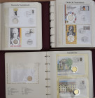 Bundesrepublik Deutschland 1948-2001: 3 Alben voll mit deutschen Numisbriefen (ca. 140 Stück). Dabei ab 1 DM bis 10 DM verschiedene Nominale dabei, hü...