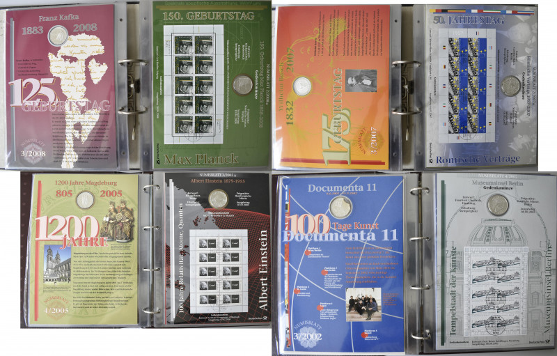 Numisbriefe, Numisblätter: 3 Alben voll mit Numisbriefen ca. 2002-2008. Vollstän...