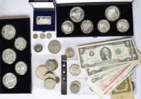 Nachlässe: Kleiner Nachlass diverser Münzen, dabei: 2 Set Olympiade Moskau 1980 mit 5 x 10 Rubel und 6 x 5 Rubel in polierter Platte, kleines Lot Münz...