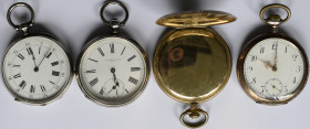 Uhren: Lot 4 Taschenuhren um 1920, dabei: GM BM Geneve, Lechner Jözser Pest, Cortbert Open face und Cylindre Huit rubis.
 [differenzbesteuert]