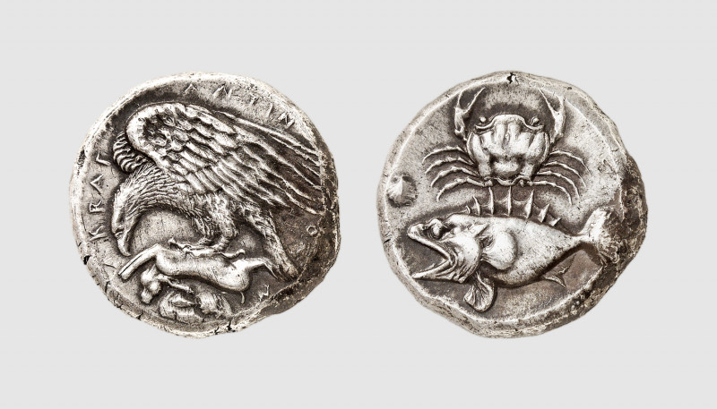 Sicily. Acragas. 420-415 BC. AR Tetradrachm (17.23g, 3h). Bank Leu 1976 (15) lot...