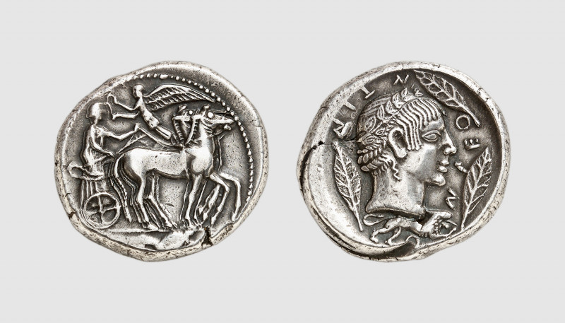 Sicily. Leontini. 466-460 BC. AR Tetradrachm (17.12g, 7h). Unsigned work by the ...
