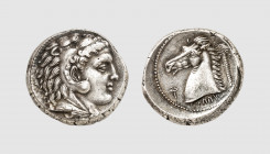 Sicily. Carthaginian occupation. Uncertain mint. 350-320 BC. AR Tetradrachm (16.35g, 12h). Jenkins 364; Naples 4812. Old cabinet tone. Perfectly cente...
