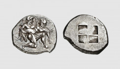 Thrace. Thasos. 500-480 BC. AR Stater (9.56g). Le Rider 2; Franke-Hirmer 435. Old cabinet tone. Perfectly centered and struck on a broad flan. Choice ...