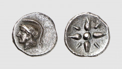 Crete. Itanus. 300-280 BC. AR Obol (0.82g). SNG Copenhagen 477; Svoronos 28. Old cabinet tone. Unusual broad flan. Light scratches under tone, otherwi...