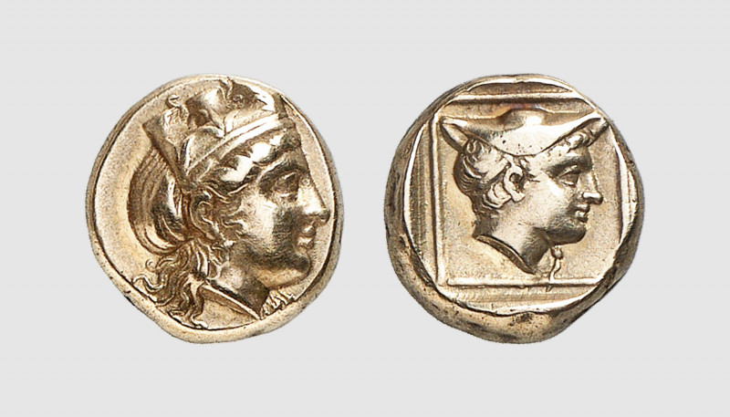 Lesbos. Mytilene. 420-400 BC. EL Hecte (2.48g, 12h). BMC 69; Bodenstedt 75. Ligh...