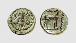 Ionia. Ephesus. 190-150 BC. Æ 13 (1.94g, 1h). Kinns -; Klein 385 (this coin). Charming dark green patina. Good very fine. From a private collection, a...