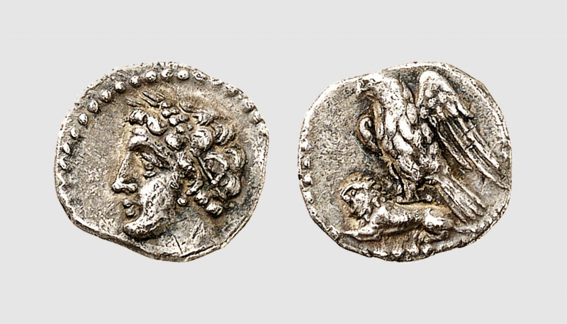 Cilicia. Uncertain mint. 4th century BC. AR Obol (0.68g, 6h). Göktürk -; SNG Lev...