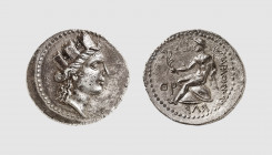 Phoenicia. Marathus. 151-150 BC. AR Tetradrachm (16.67g, 1h). Cohen 841 (this coin); SNG Copenhagen 168. Very rare. Old cabinet tone. Perfectly center...