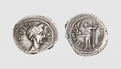 Republic. Julius Caesar. Rome. 44 BC. AR Denarius (3.74g, 11h). P. Sepullius Macer moneyer. Crawford 480.10; Sydenham 1073. Old cabinet tone. Struck f...