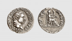 Empire. Vitellius. Rome. AD 69. AR Denarius (3.01g, 6h). RIC 107; Tradart 6.149 (this coin). Old cabinet tone. Well centered. Good very fine. From a p...