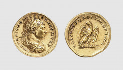 Empire. Trajan. AD 107-108. AV Aureus (7.30g, 6h). Calicó 1009; RIC 144. Very rare. Lightly toned. Interesting reverse type. Good very fine. From a pr...