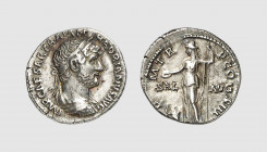 Empire. Hadrian. Rome. AD 119-125. AR Denarius (3.20g, 6h). Cohen 1323; RIC 138. Old cabinet tone. Struck from worn dies. Good very fine. From a priva...