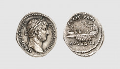 Empire. Hadrian. Rome. AD 134-138. AR Denarius (3.82g, 7h). RIC 240d; Tradart 4.100 (this coin). Old cabinet tone. Choice extremely fine. From a priva...