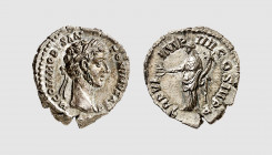 Empire. Commodus. Rome. AD 181. AR Denarius (3.69g, 12h). Cohen 806; RIC 17. Old cabinet tone. Lovely portrait. Choice extremely fine. From a private ...