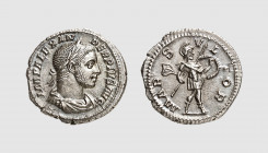 Empire. Severus Alexander. Rome. AD 232. AR Denarius (2.74g, 6h). Cohen 161; RIC 246. Old cabinet tone. Choice extremely fine. From a private collecti...