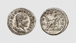 Empire. Maximinus. Rome. AD 235-236. AR Denarius (3.35g, 6h). Cohen 85; RIC 14. Lightly toned. Choice extremely fine. From a private collection, acqui...