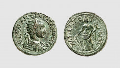 Empire. Gordian III. Choma. AD 238-244. Ӕ (12.25g, 12h). SNG von Aulock 8486; von Aulock 55. Very rare. Charming dark green patina. Good very fine. Fr...