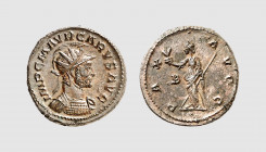 Empire. Carus. Lugdunum. AD 282-283. Æ Antoninianus (3.56g, 1h). Cohen 49; RIC 13. Lightly toned. Struck on a broad flan. Choice extremely fine. From ...