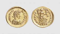Empire. Honorius. Sirmium. AD 393-423. AV Solidus (4.45g, 12h). Cohen 44; RIC 15d. Lightly toned. Choice extremely fine. From a private collection, ac...
