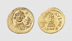 Byzantium. Heraclius, with Heraclius Constantine. Constantinople. AD 616-625. AV Solidus (4.43g, 7h). DOC 13d; Sear 738. Lightly toned. Areas of strik...