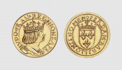 Europe. France. 1880-1881. AV Proof (9.84g, 12h). Louis XII's gold ducat type. Maison Palombo 2020 (19) lot 576. Very rare. Apparently the 2nd known. ...