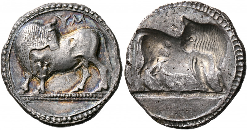 LUCANIA. Sybaris. Circa 550-510 BC. Nomos (Silver, 27.5 mm, 8.24 g, 12 h). ΜV (r...