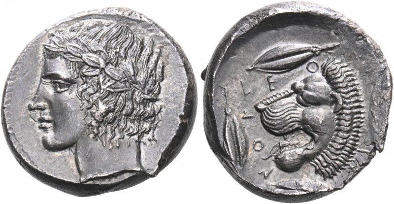 SICILY. Leontini. Circa 430-425 BC. Tetradrachm (Silver, 24 mm, 17.31 g, 9 h), b...