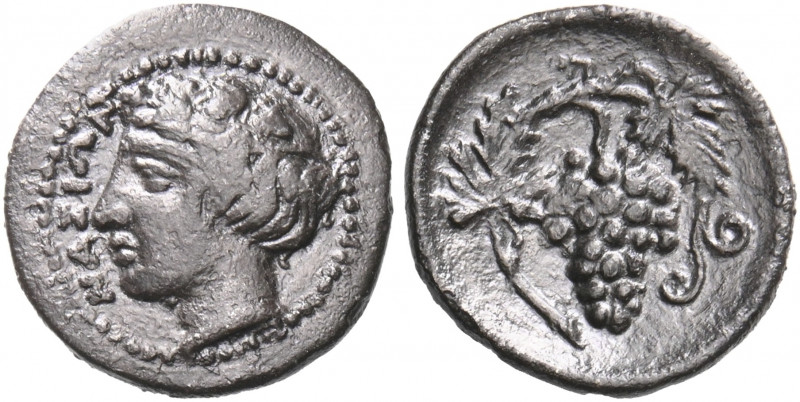 SICILY. Naxos. Circa 415-403 BC. Litra (Silver, 12.5 mm, 0.64 g, 3 h). ΝΑΞΙΩΝ He...