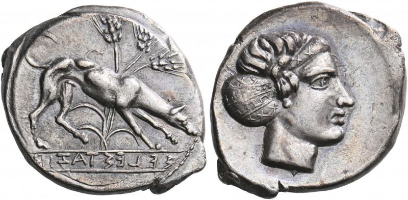 SICILY. Segesta. Circa 412/0-400 BC. Didrachm (Silver, 25 mm, 8.40 g, 12 h). Hou...