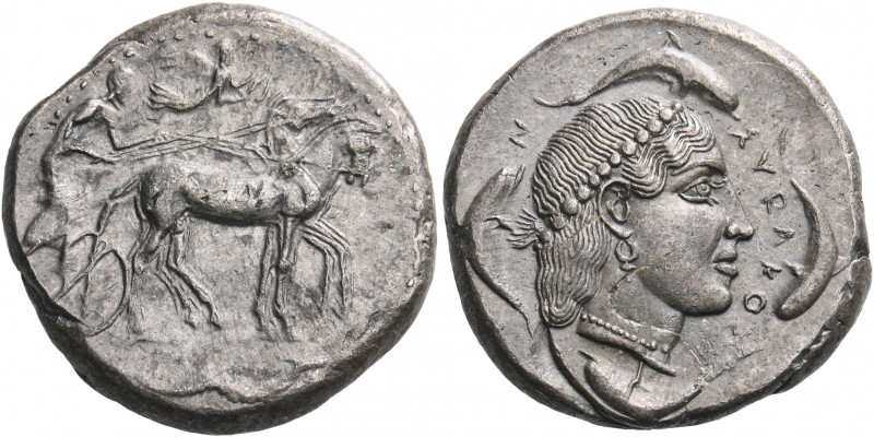 SICILY. Syracuse. Second Democracy, 466-405 BC. Tetradrachm (Silver, 26 mm, 17.0...