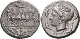 SICILY. Syracuse. Second Democracy, 466-405 BC. Tetradrachm (Silver, 26 mm, 17.25 g, 9 h), signed by the artists Euth... on the obverse and Eumenes on...