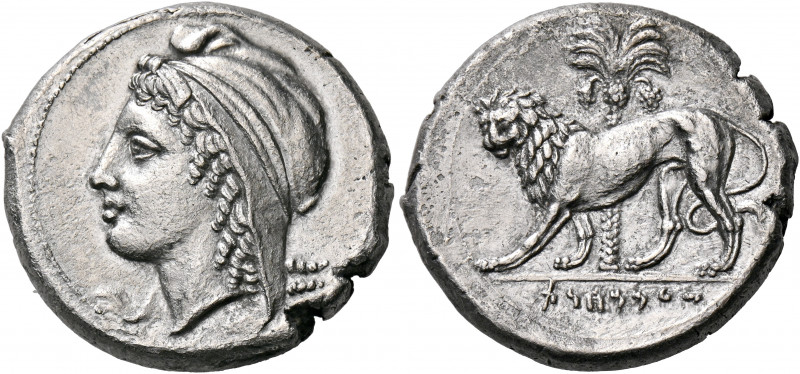 SICILY. Uncertain Punic mint on Sicily, possibly Entella. Circa 320-310 BC. Tetr...