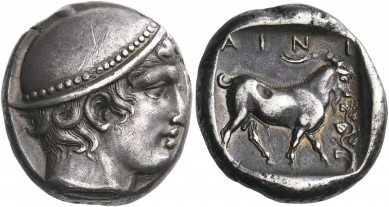 THRACE. Ainos. Circa 412/1-410/09 BC. Tetradrachm (Silver, 25 mm, 16.41 g, 6 h)....